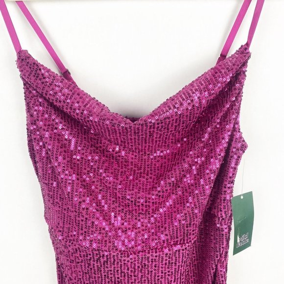 Wild Fable Size Medium Sleeveless Sequin Ruched Side Bodycon Dress Purple - Picture 4 of 8